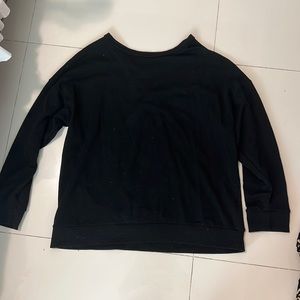 Comfy black sweatshirt with lace up tie in the back